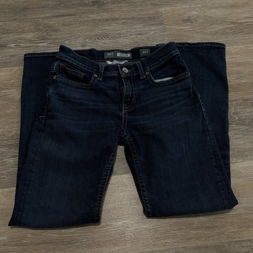BKE Dark Wash Bootcut Jeans - Navy/Black